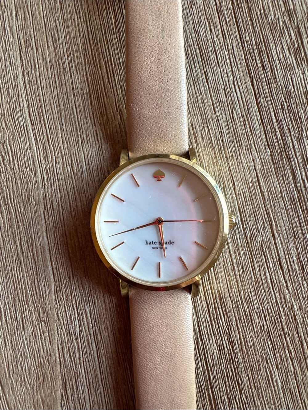 kate spade Pale Pink Leather Strap Gold-Tone Watch